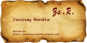 Zsolnay Renáta névjegykártya